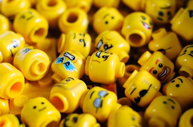A bunch of Lego heads